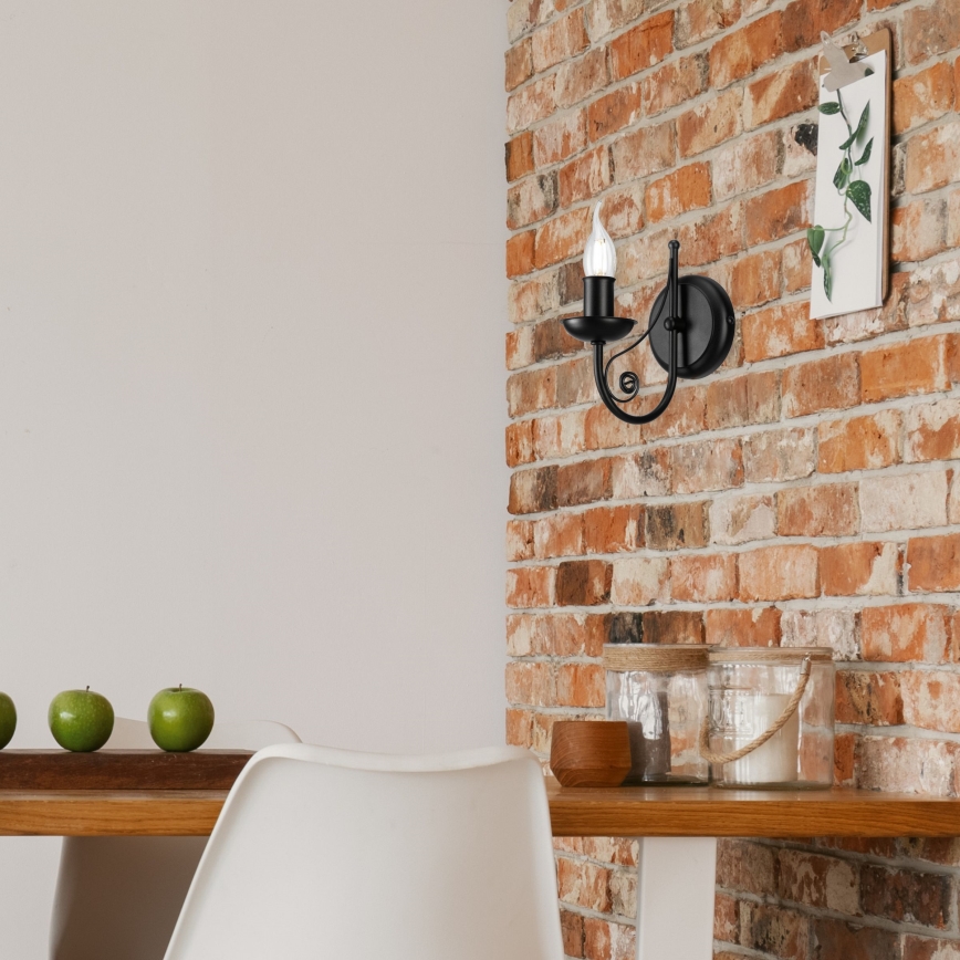 Wall lamp DONATO 1xE14/40W/230V black