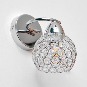 Wall lamp DORIS 1xE27/15W/230V shiny chrome/clear