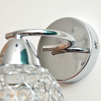 Wall lamp DORIS 1xE27/15W/230V shiny chrome/clear