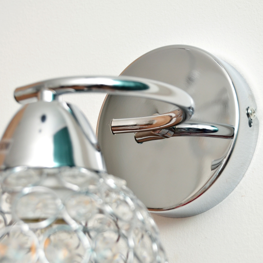 Wall lamp DORIS 1xE27/15W/230V shiny chrome/clear