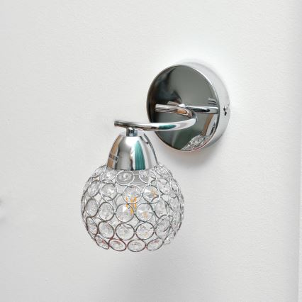 Wall lamp DORIS 1xE27/15W/230V shiny chrome/clear