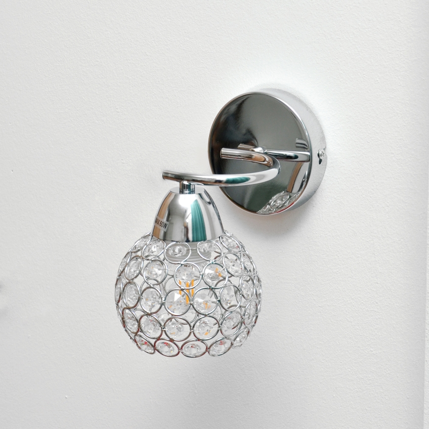 Wall lamp DORIS 1xE27/15W/230V shiny chrome/clear