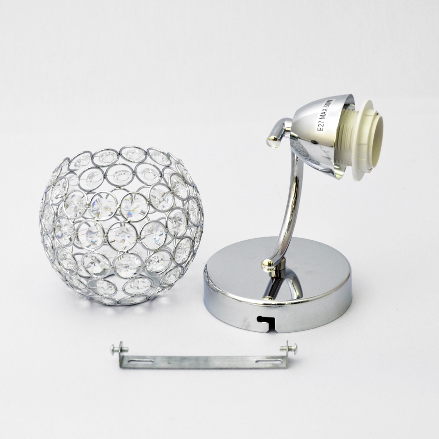 Wall lamp DORIS 1xE27/15W/230V shiny chrome/clear