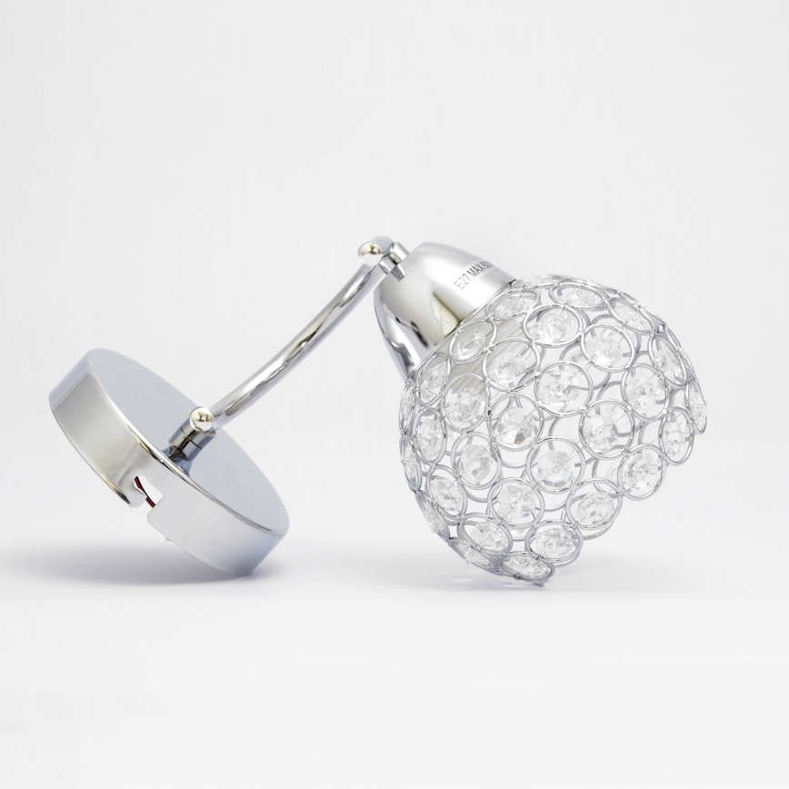 Wall lamp DORIS 1xE27/15W/230V shiny chrome/clear