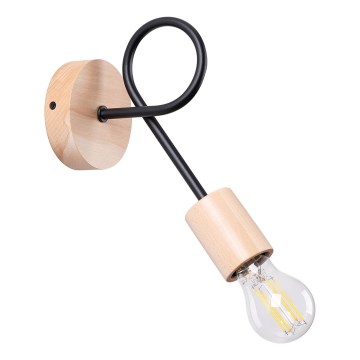 Wall lamp EMBER 1xE27/15W/230V black/beige/beech