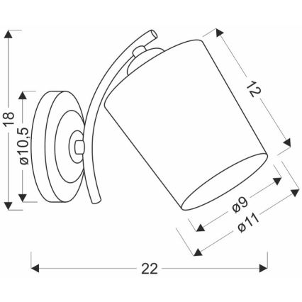 Wall lamp ESNYR 1xE27/40W/230V black/white
