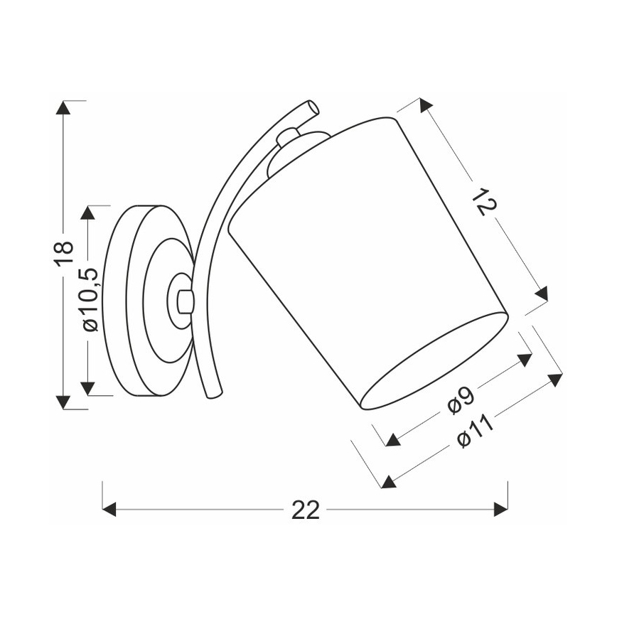 Wall lamp ESNYR 1xE27/40W/230V black/white