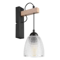 Wall lamp LEANDRA 1xE27/15W/230V oak/black