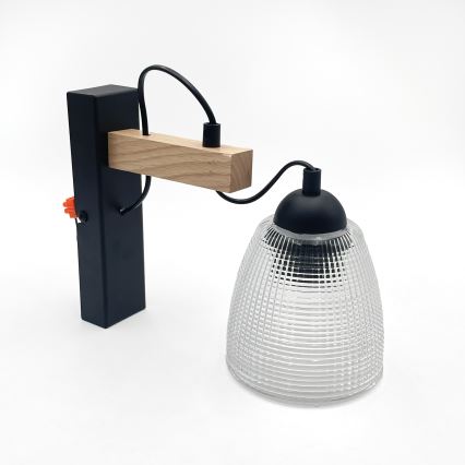 Wall lamp LEANDRA 1xE27/15W/230V oak/black