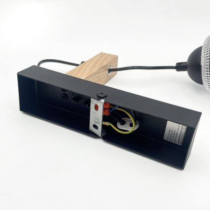 Wall lamp LEANDRA 1xE27/15W/230V oak/black