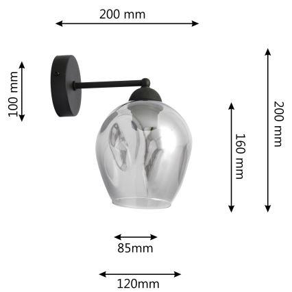 Wall lamp LILI 1xE27/15W/230V black/grey
