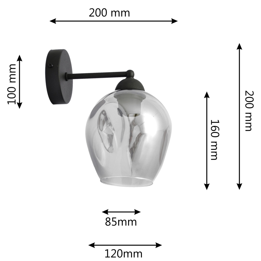 Wall lamp LILI 1xE27/15W/230V black/grey