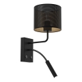 Wall lamp LOFT SHADE 1xE27/60W+1xG9/8W/230V black/gold