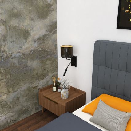 Wall lamp LOFT SHADE 1xE27/60W+1xG9/8W/230V black/gold