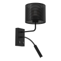 Wall lamp LOFT SHADE 1xE27/60W+1xG9/8W/230V black