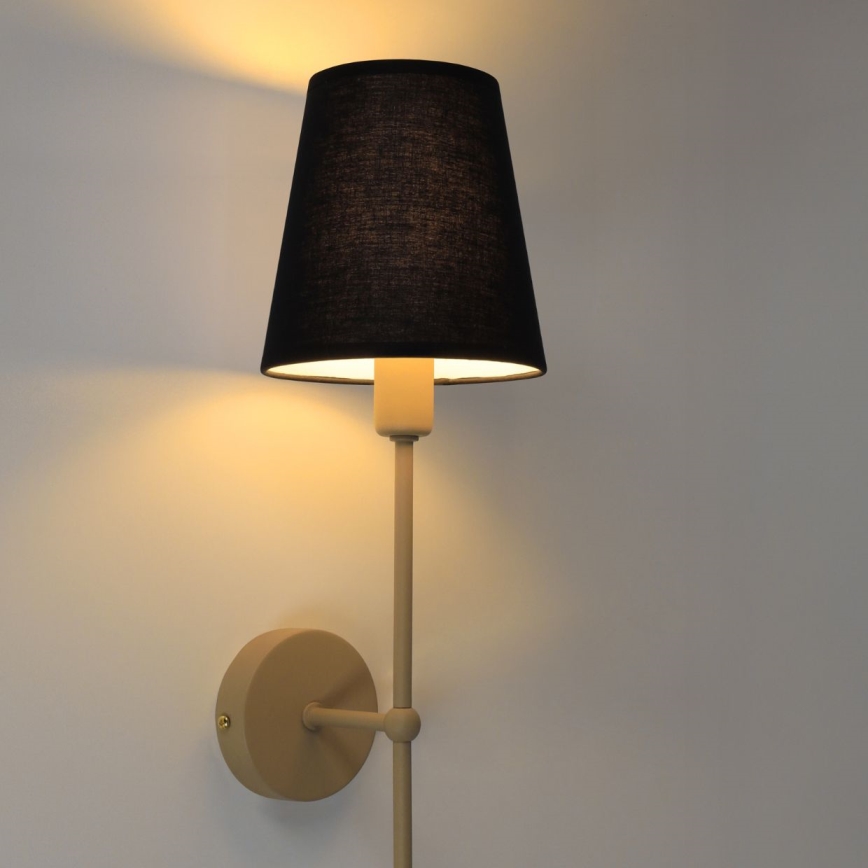 Wall lamp MADELA 1xE14/40W/230V black/beige