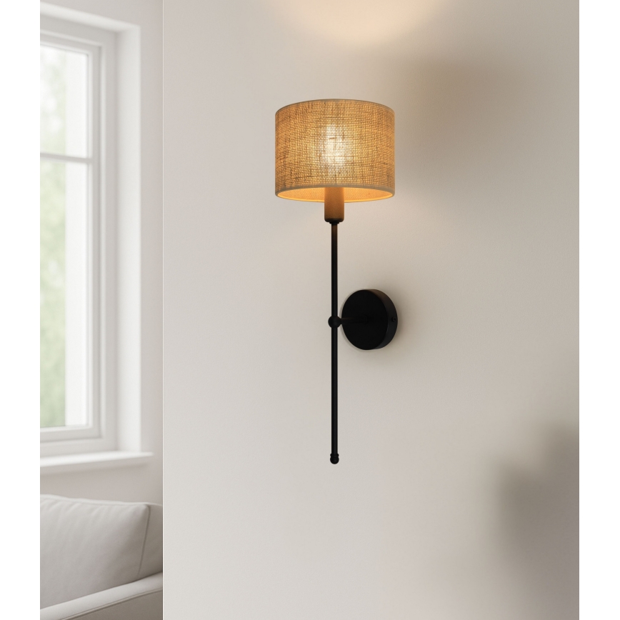 Wall lamp MADELA 1xE14/40W/230V jute/black