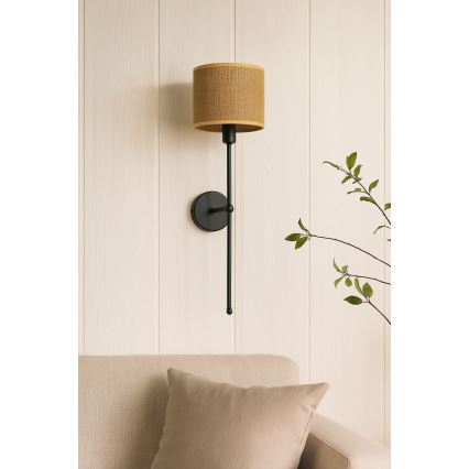 Wall lamp MADELA 1xE14/40W/230V jute/black