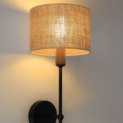 Wall lamp MADELA 1xE14/40W/230V jute/black