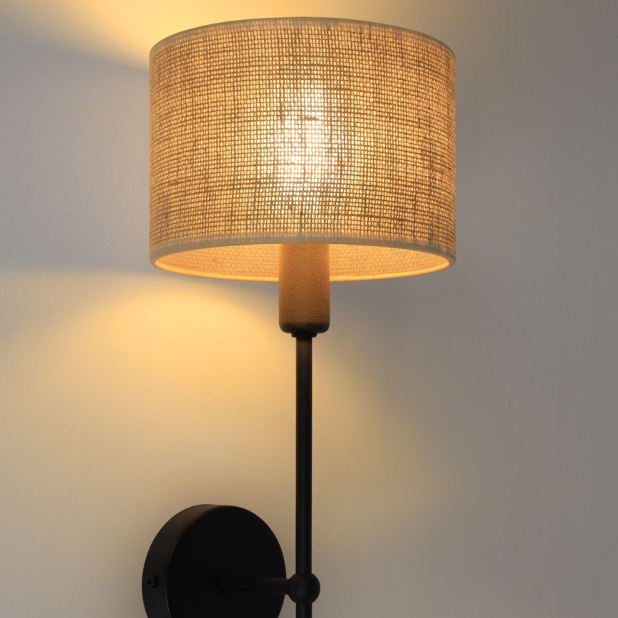 Wall lamp MADELA 1xE14/40W/230V jute/black