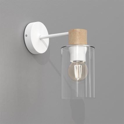 Wall lamp MADERA 1xE27/60W/230V white/wood