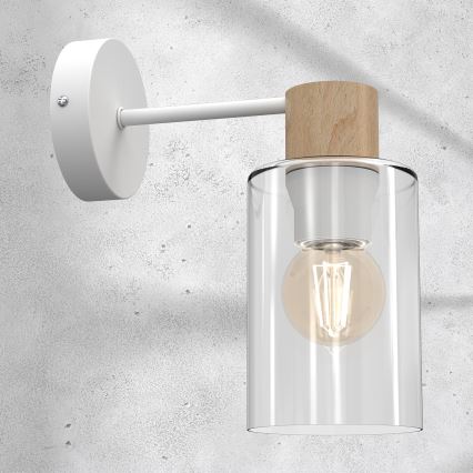 Wall lamp MADERA 1xE27/60W/230V white/wood
