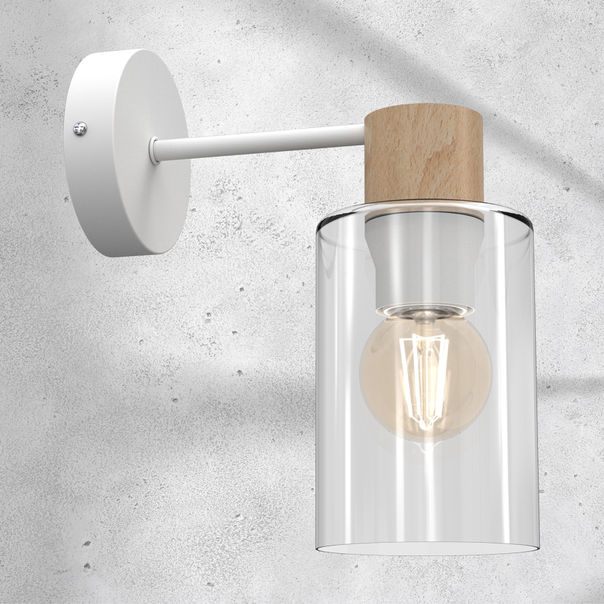 Wall lamp MADERA 1xE27/60W/230V white/wood