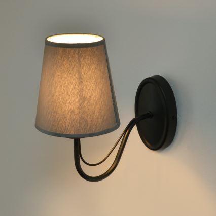 Wall lamp MALBO 1xE27/15W/230V grey/black