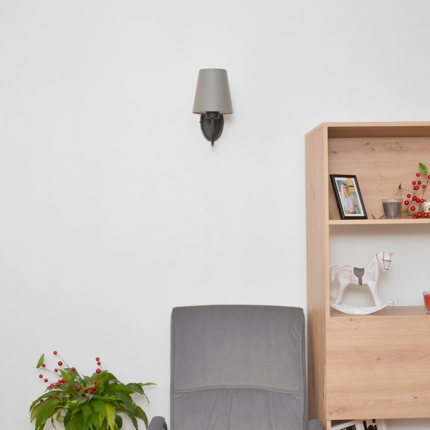 Wall lamp MALBO 1xE27/15W/230V grey/black