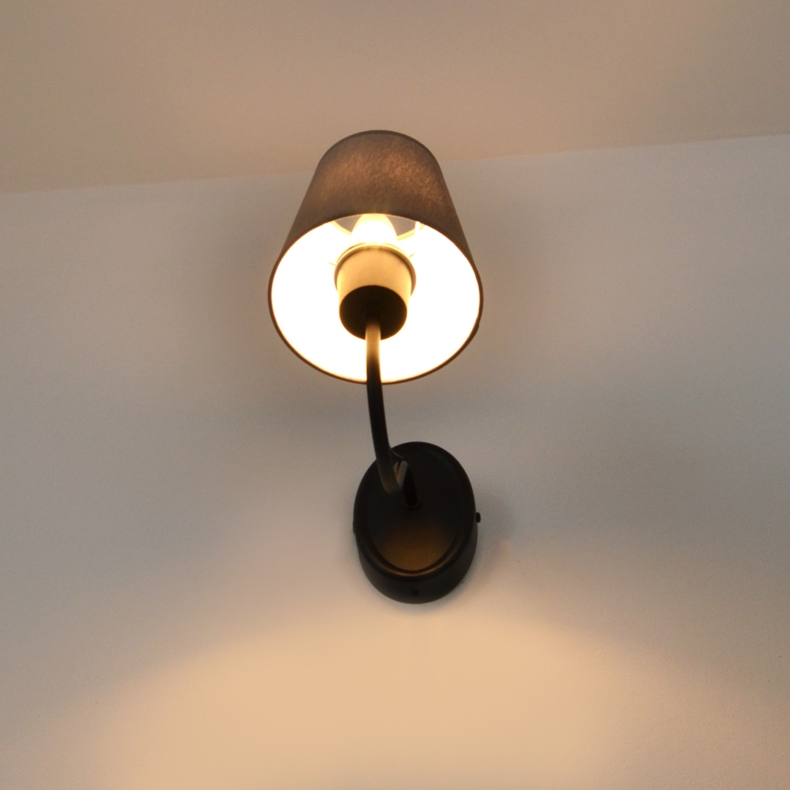 Wall lamp MALBO 1xE27/15W/230V grey/black