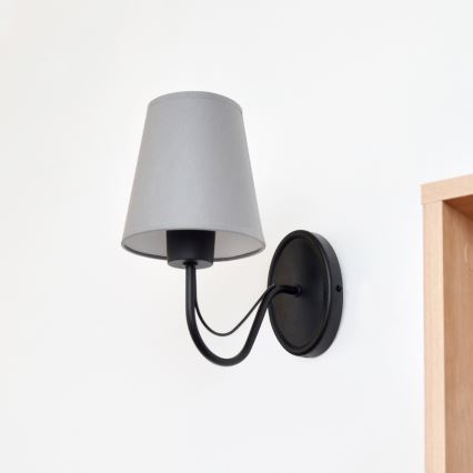 Wall lamp MALBO 1xE27/15W/230V grey/black