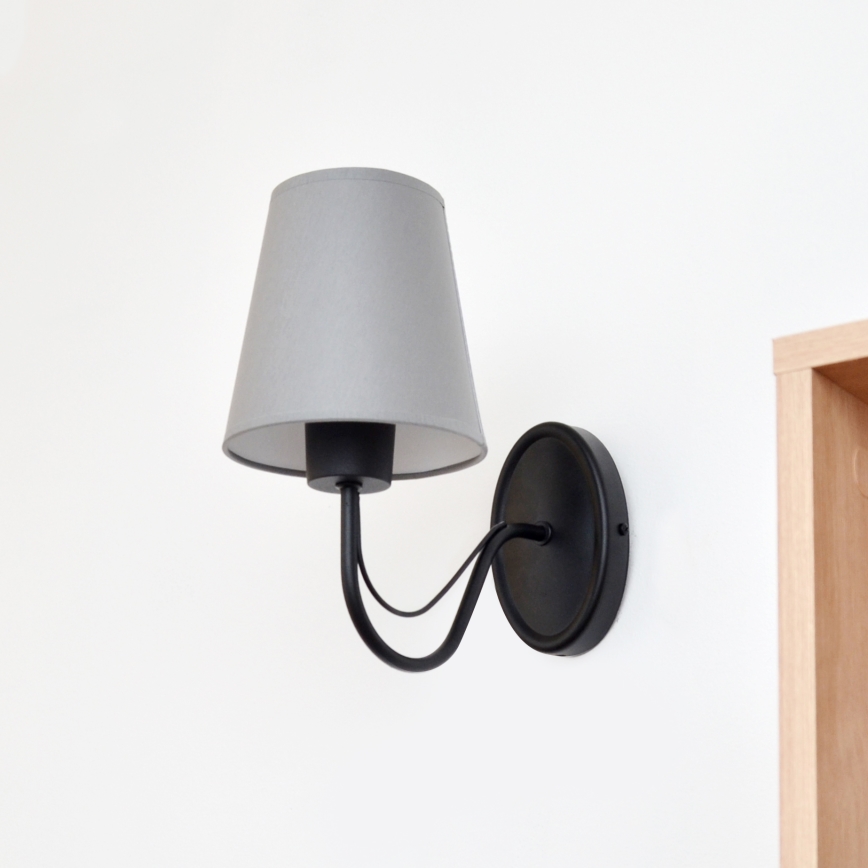 Wall lamp MALBO 1xE27/15W/230V grey/black
