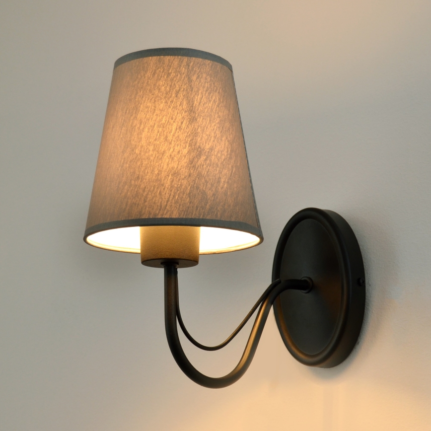 Wall lamp MALBO 1xE27/15W/230V grey/black