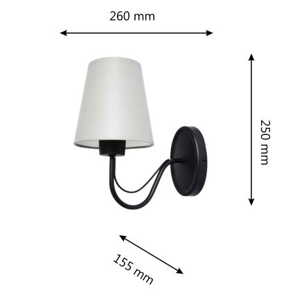Wall lamp MALBO 1xE27/15W/230V grey/black