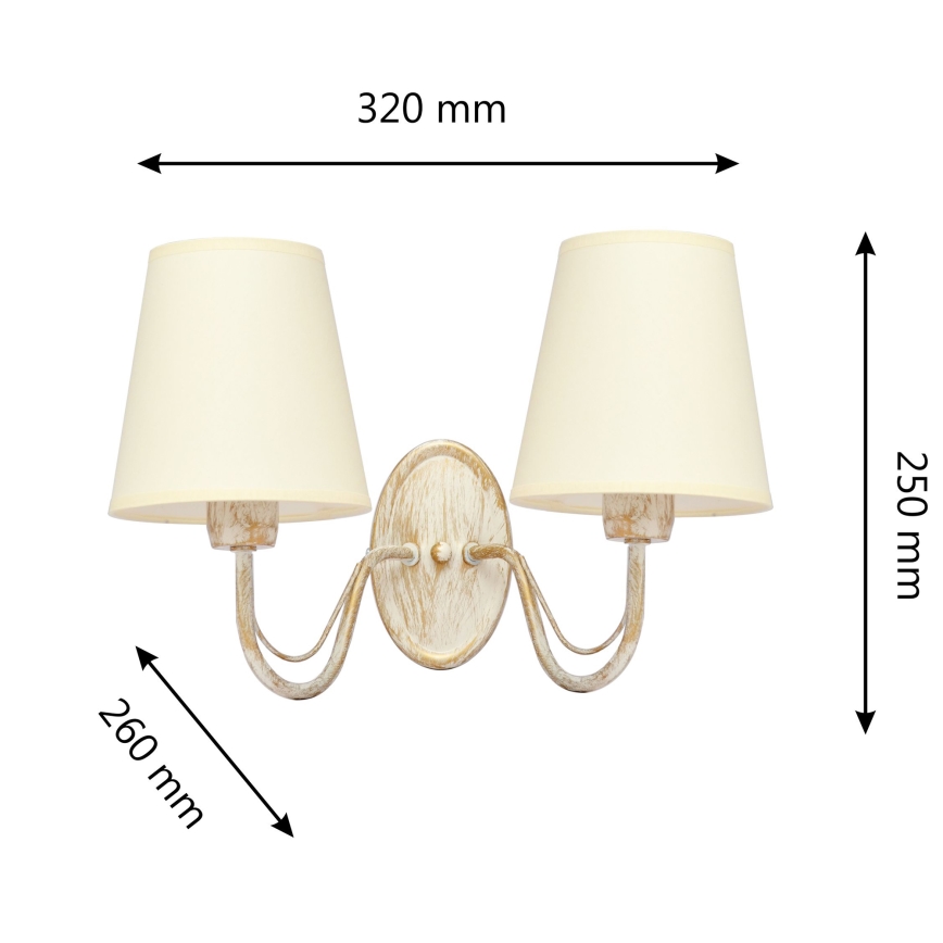 Wall lamp MALBO 2xE27/15W/230V beige