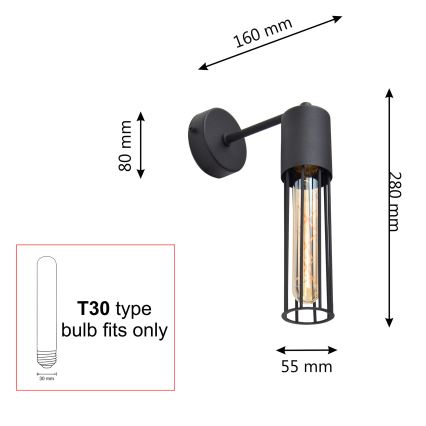 Wall lamp MELODY 1xE27/15W/230V black
