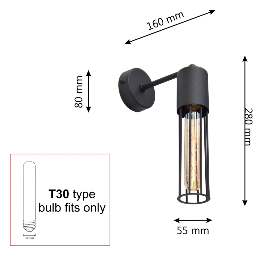 Wall lamp MELODY 1xE27/15W/230V black
