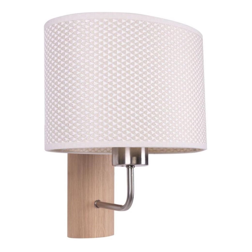 Wall lamp MERCEDES 1xE27/25W/230V creamy/oak