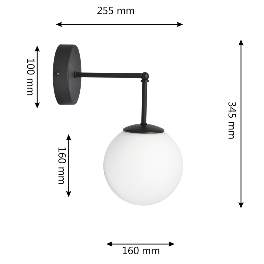 Wall lamp MOON 1xE27/15W/230V black