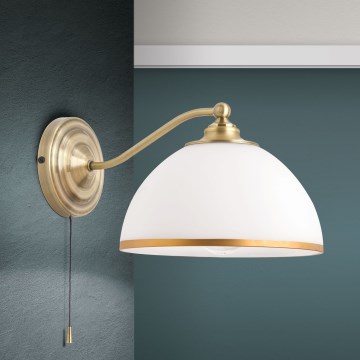 Wall lamp OLD LAMP 1xE27/40W/230V white/brass