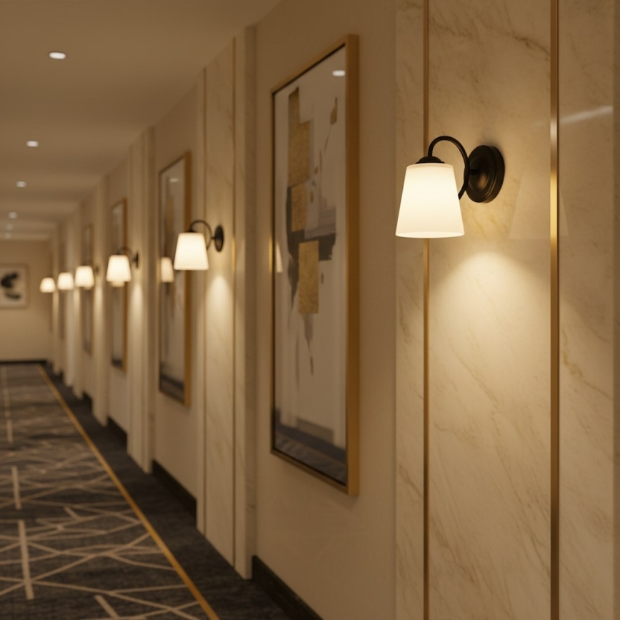 Wall lamp PAFOS 1xE27/15W/230V black