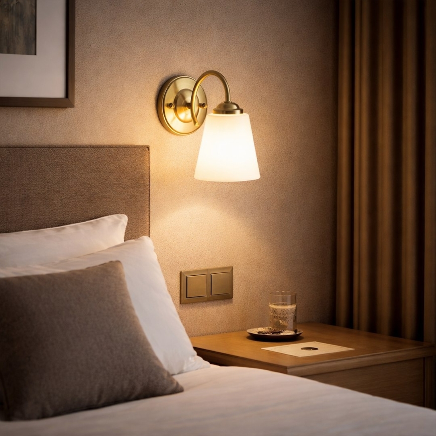 Wall lamp PAFOS 1xE27/15W/230V gold