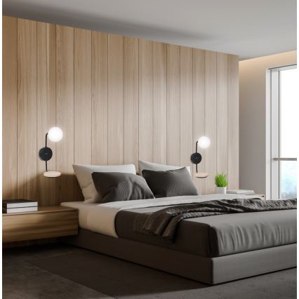 Wall lamp PONIO 1xG9/25W/230V black/beech