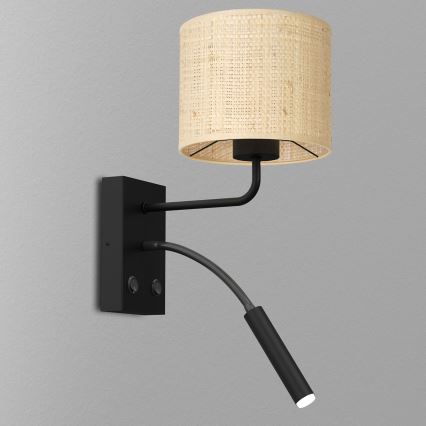 Wall lamp RATTAN 1xE27/60W+1xG9/8W/230V rattan