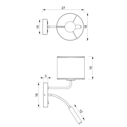Wall lamp RATTAN 1xE27/60W+1xG9/8W/230V rattan