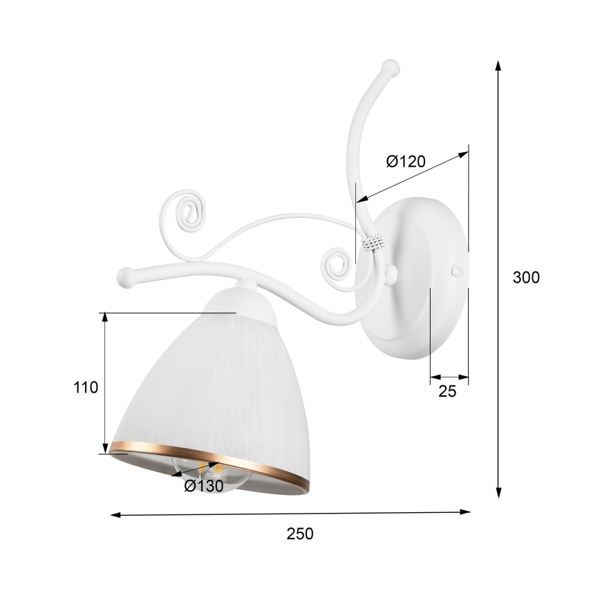 Wall lamp RETRO II 1xE27/60W/230V white