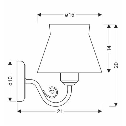 Wall lamp ROSSINI 1xE27/40W/230V