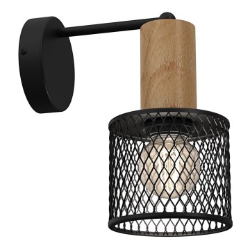 Wall lamp SOBRESA 1xE27/60W/230V black/wood