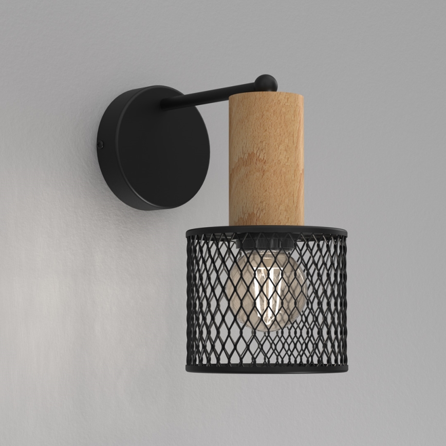 Wall lamp SOBRESA 1xE27/60W/230V black/wood