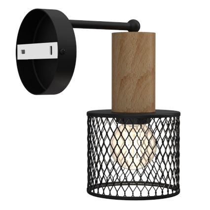 Wall lamp SOBRESA 1xE27/60W/230V black/wood